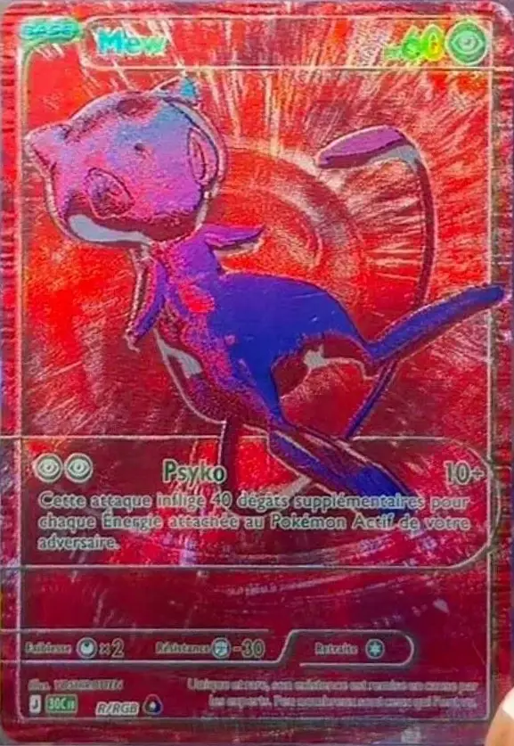 Tajná karta Mew R/RGB v červené barevné variantě z edice 30th Celebration